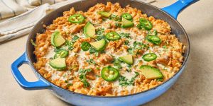 Recette One Pan Happy Plate (Queso Chicken and Rice)