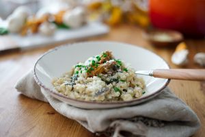 Recette Risotto aux champignons au four