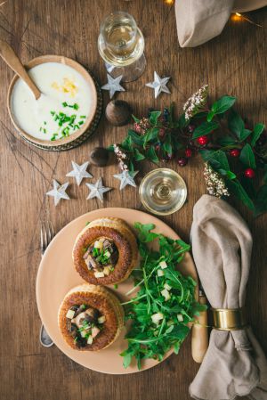 Recette Bouchée à la reine poulet et champignon sauce crémeuse à l’Abondance