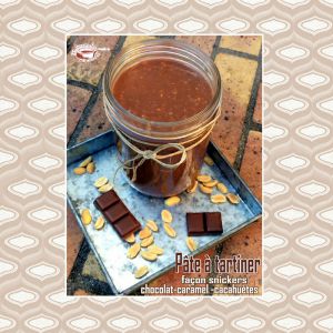 Recette Pâte à tartiner (façon Snickers) chocolat caramel & cacahuètes