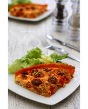 Recette Quiche aux poivrons et chorizo