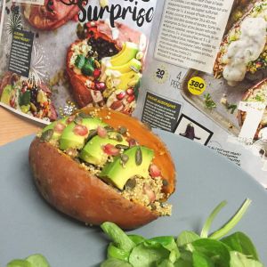 Recette Jacket Potatoes vegan ou patate douce farcie quinoa lentille avocat