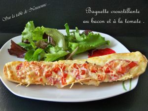 Recette Baguette croustillante au bacon et à la tomate