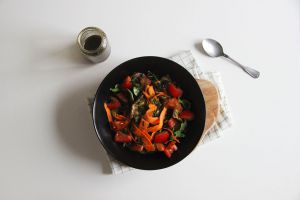 Recette Salade de lentilles et aubergines au zaatar