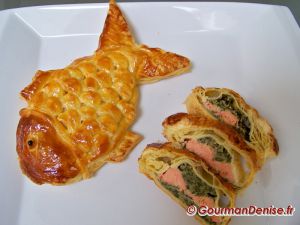 Recette Saumon en croute en forme de poisson