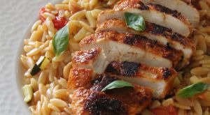 Recette Orzo crémeux au parmesan & poulet à la Grecque