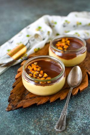 Recette Panna cotta à la butternut, nappage au chocolat