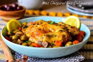 Recette Tajine de poulet aux olives et aux carottes