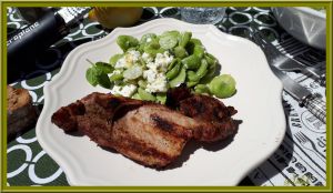 Recette Côtes de Porc et salade de fèves