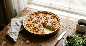Recette Facile et savoureuse : Quiche légère aux lardons de volaille et fromage fondant
