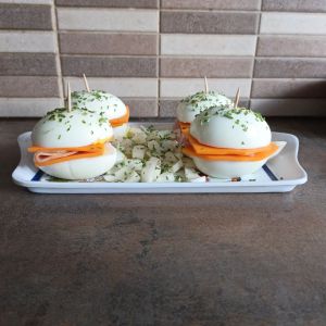 Recette Burger d'oeufs durs au COMBI NINJA