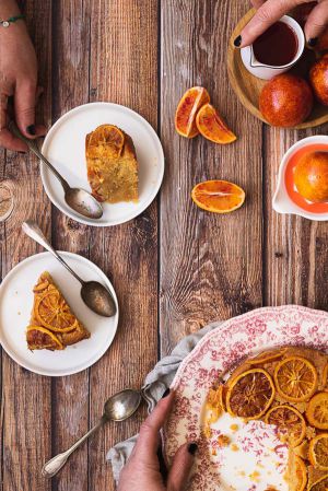 Recette Gâteau renversé polenta orange sanguine