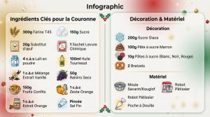 Recette Couronne fruits renne noel : moelleuse et festive