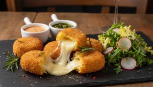 Recette Délicieuses croquettes de pommes de terre fondantes au fromage à raclette