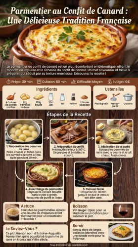 Recette Parmentier au confit de canard : une délicieuse tradition française