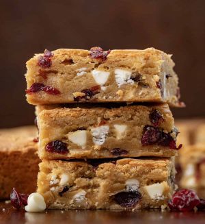 Recette Cranberry White Chocolate Blondies