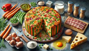 Recette Cake salé aux légumes, lardons et fromage râpé