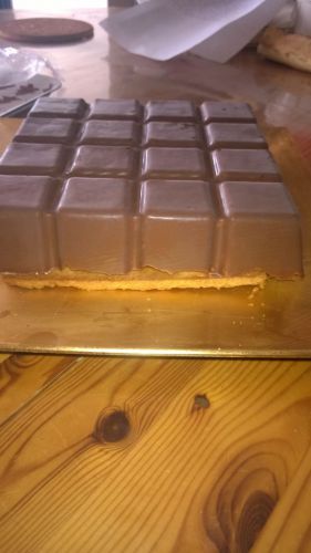 Recette Tablette framboises,chocolat blanc sur un sablé
