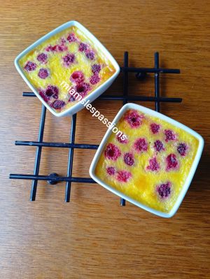 Recette Crème aux œufs aux framboises