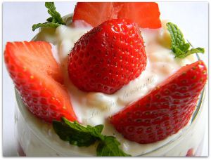 Recette Riz au lait à la vanille et  compote de fraises