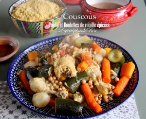 Recette Couscous au poulet et boulettes de volaille épicées