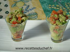 Recette Verrine de Guacamole - Salade d'avocat