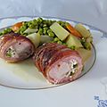 Recette Râbles de lapin farcis aux olives vertes et légumes printaniers