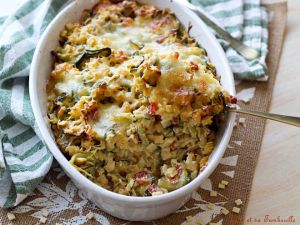 Recette Gratin de crozets aux courgettes & chorizo