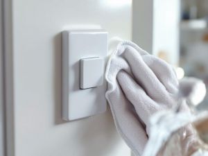 Recette Éliminer la pellicule grasse sur poignées et interrupteurs avec un chiffon au vinaigre blanc