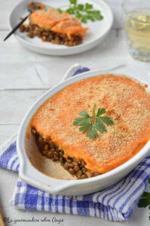 Recette Parmentier de lentilles à la patate douce #vegan #sans gluten