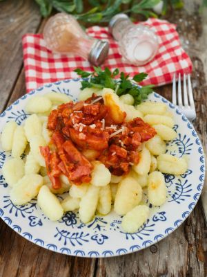 Recette Gnocchis sauce tomate lardons