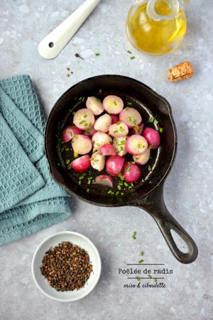 Recette Poêlée de radis {miso & ciboulette} #vegan #glutenfree