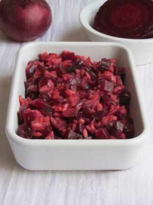 Recette Risotto de betteraves et sa note de framboise