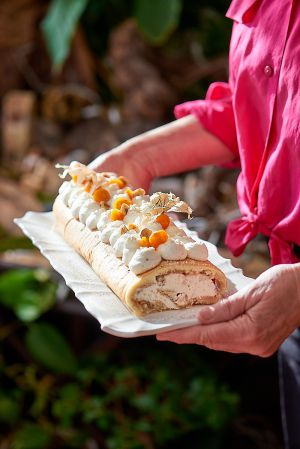 Recette Bûche de Noël aux noisettes et clémentines (sans gluten)
