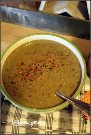 Recette Puy-Bombay , Soupe aux deux lentilles (végan)