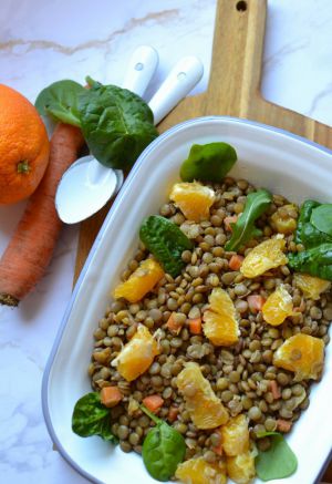 Recette Salade de lentilles brunes à l'orange #végétarien