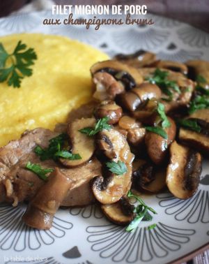 Recette Filet mignon de porc aux champignons bruns