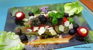 Recette Assiette froide aubergine/tapenade/anchois /parmesan