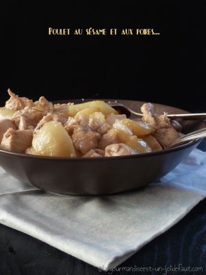 Recette Poulet au sésame et aux poires