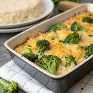 Recette Broccoli Cheese Rice Casserole – Easy Side Dish