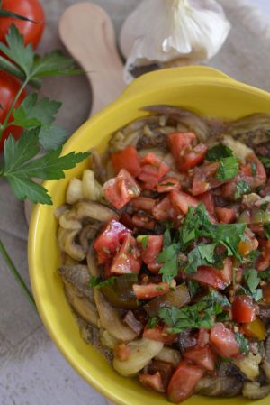 Recette Salade d'aubergines et de tomates #vég