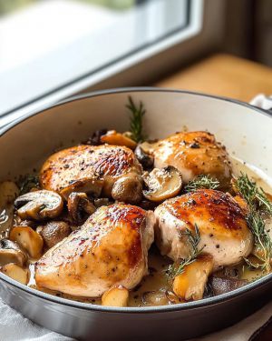 Recette Poulet Moutarde Champignons : Recette Savoureuse et Facile à Préparer