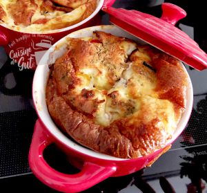Recette Clafoutis d’aubergines tomates et chèvre en mini-cocotte
