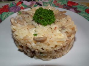 Recette Risotto poulet et champignons de Paris