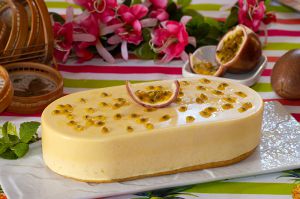 Recette Entremet , mangue, fruits de la passion