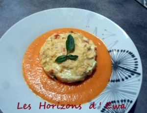 Recette Timbale de riz aux poivrons, coulis de tomates au basilic