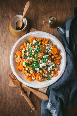 Recette Salade de carotte et pois-chiche à la feta