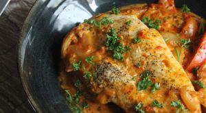 Recette Poulet sauce crémeuse aux poivrons rôtis