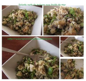 Recette Salade verte de quinoa aux fèves et aux fruits de mer