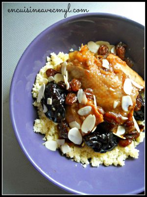 Recette Tajine de poulet aux pruneaux et raisins secs